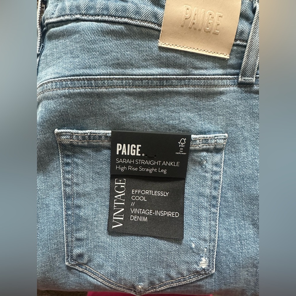 NWT - PAIGE Light Blue Straight Leg Jeans